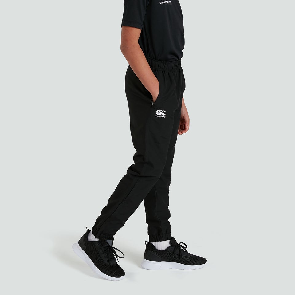Junior Unisex Club Plain Tapered Cuff Track Pants Black