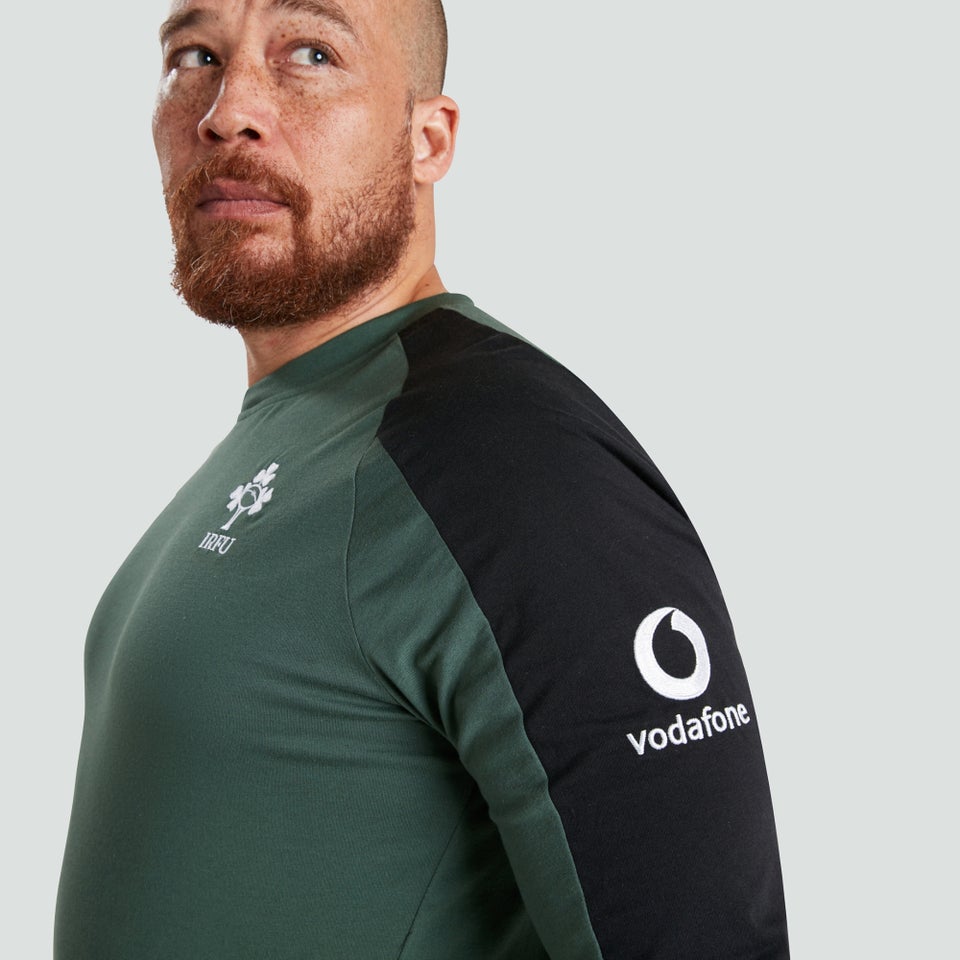 Mens Long Sleeved Cotton Tee Green