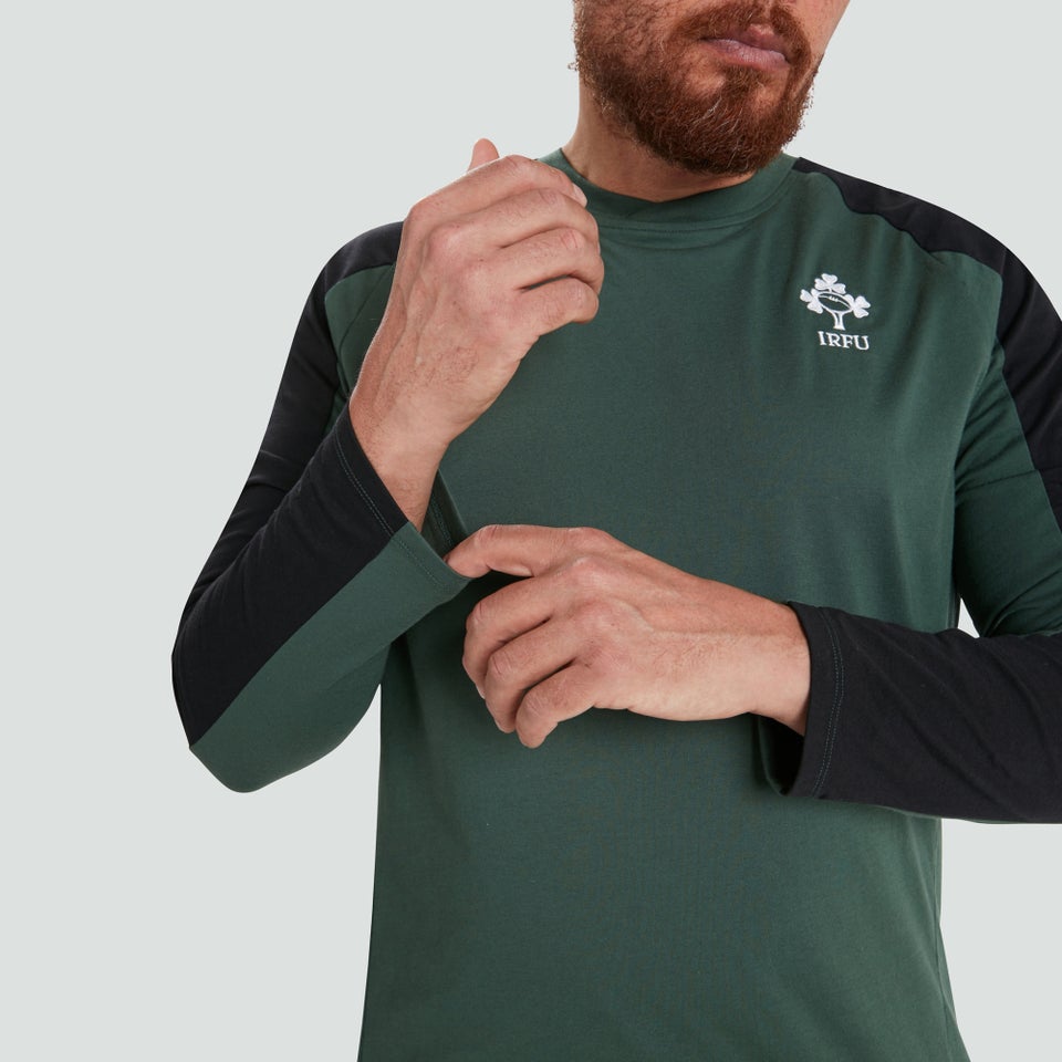 Mens Long Sleeved Cotton Tee Green