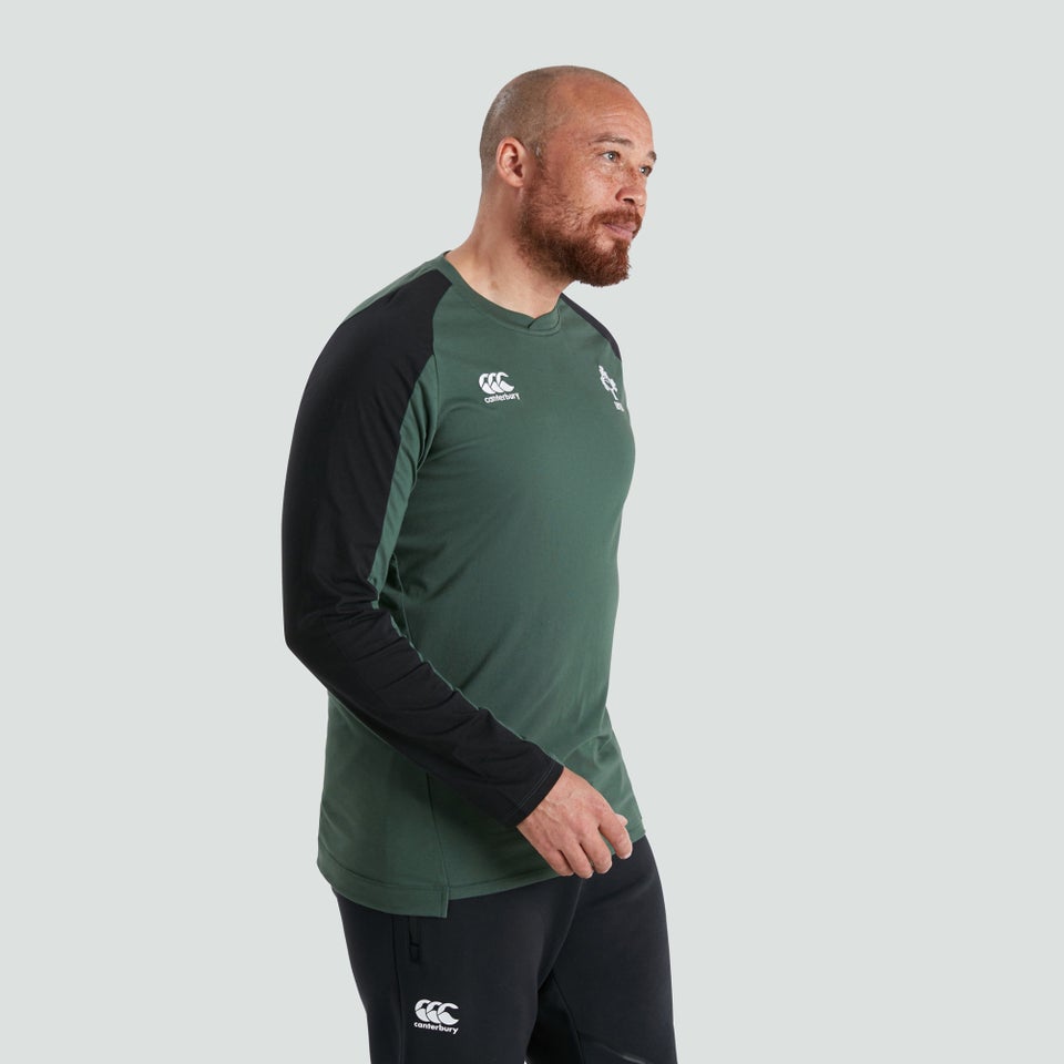 Mens Long Sleeved Cotton Tee Green