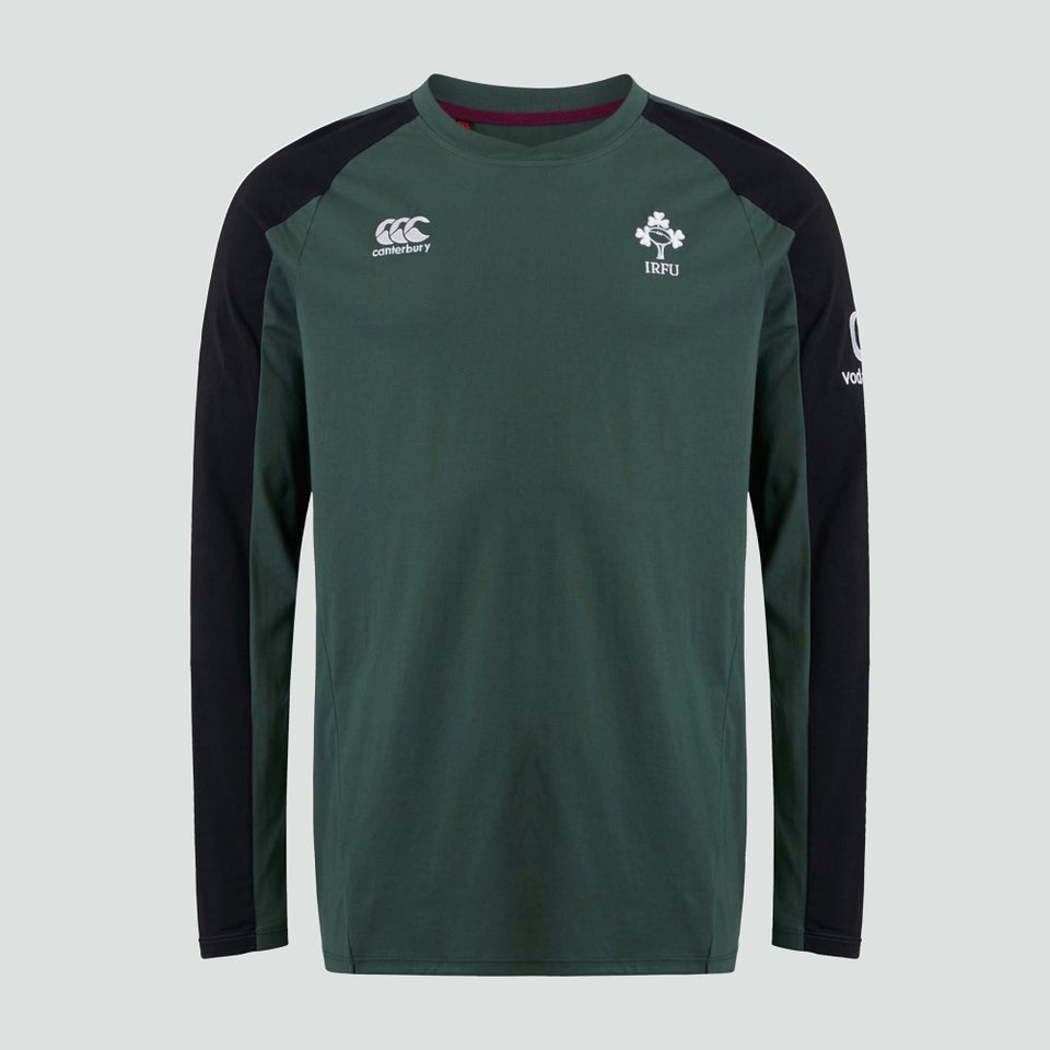 Mens Long Sleeved Cotton Tee Green