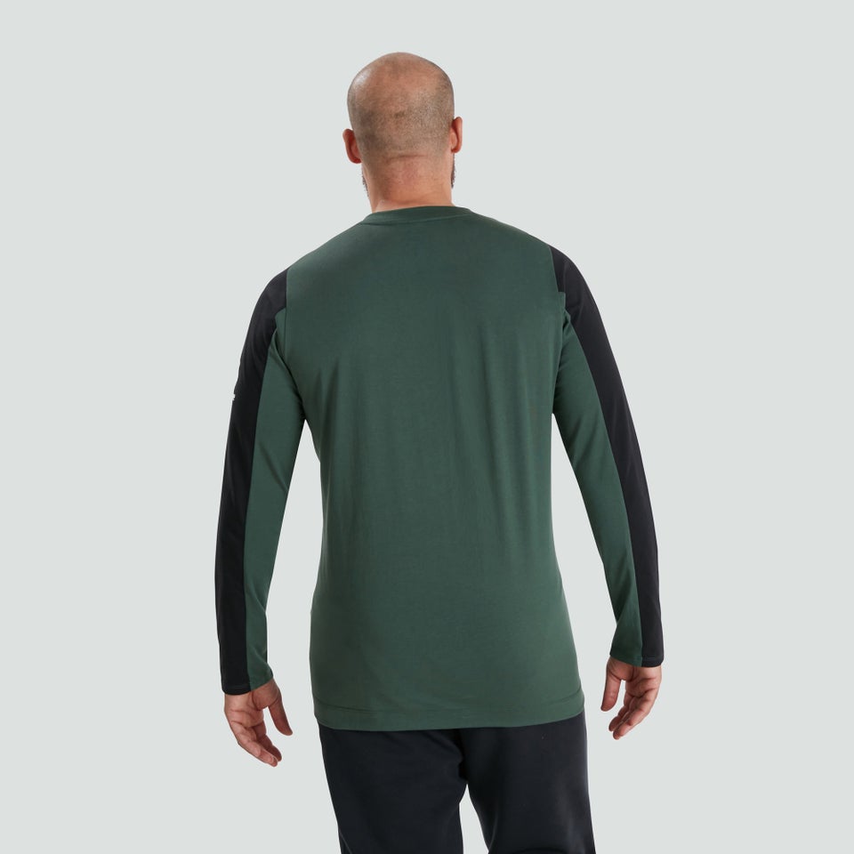 Mens Long Sleeved Cotton Tee Green