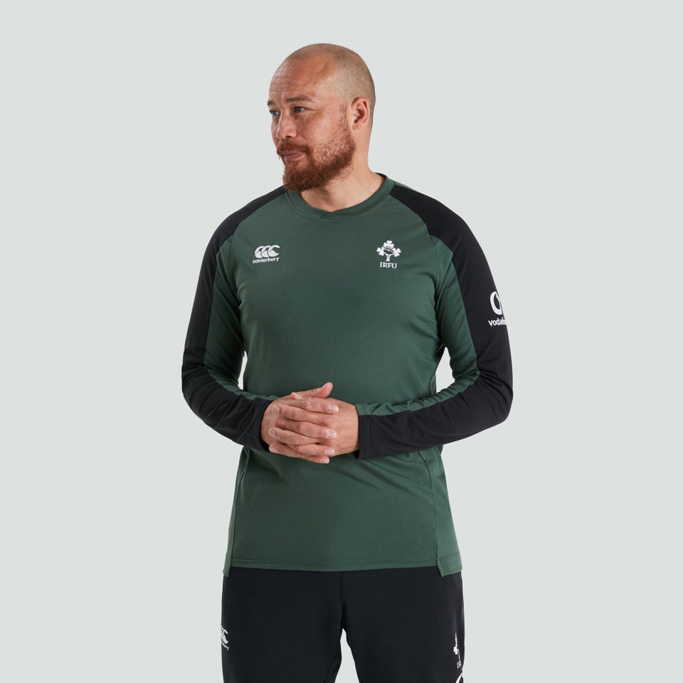 Mens Long Sleeved Cotton Tee Green