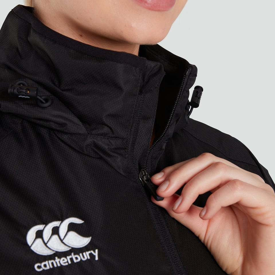 CANTERBURY CLUB VAPOSHIELD FZ RAIN JACKET AF BLACK
