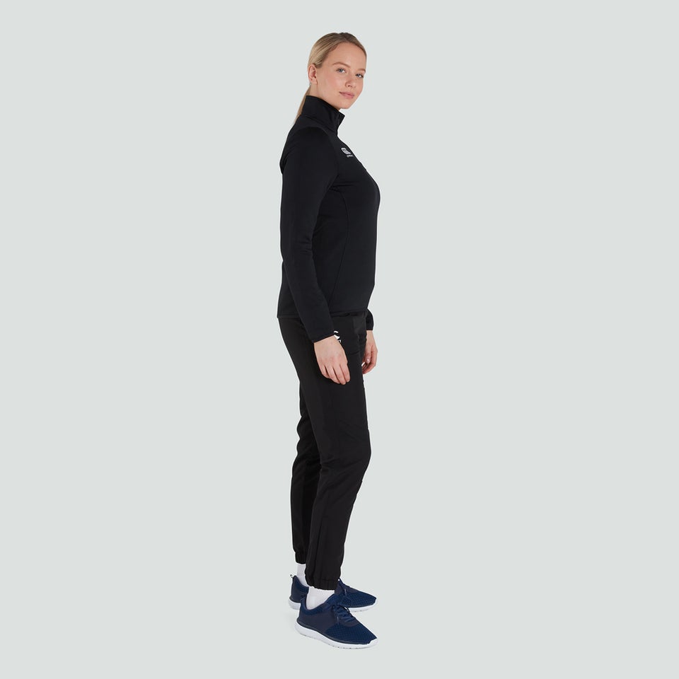 Womens Club 1/4 Zip Mid Layer Training Top Black