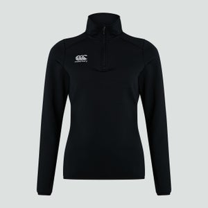 Womens Club 1/4 Zip Mid Layer Training Top Black