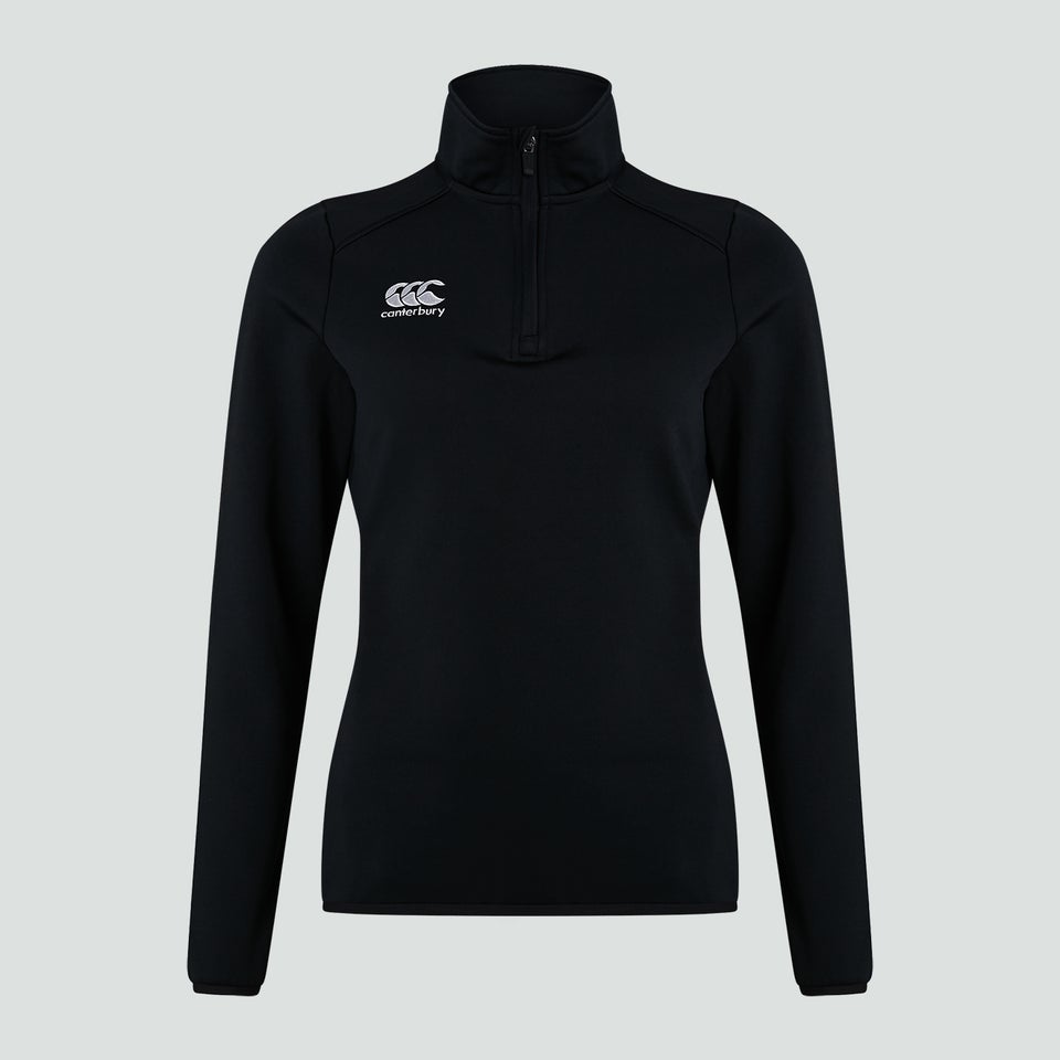 Womens Club 1/4 Zip Mid Layer Training Top Black