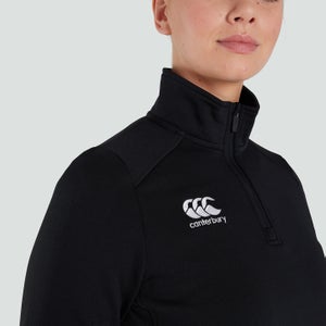 Womens Club 1/4 Zip Mid Layer Training Top Black
