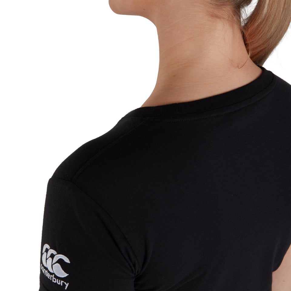 WOMENS CLUB PLAIN T-SHIRT IN BLACK