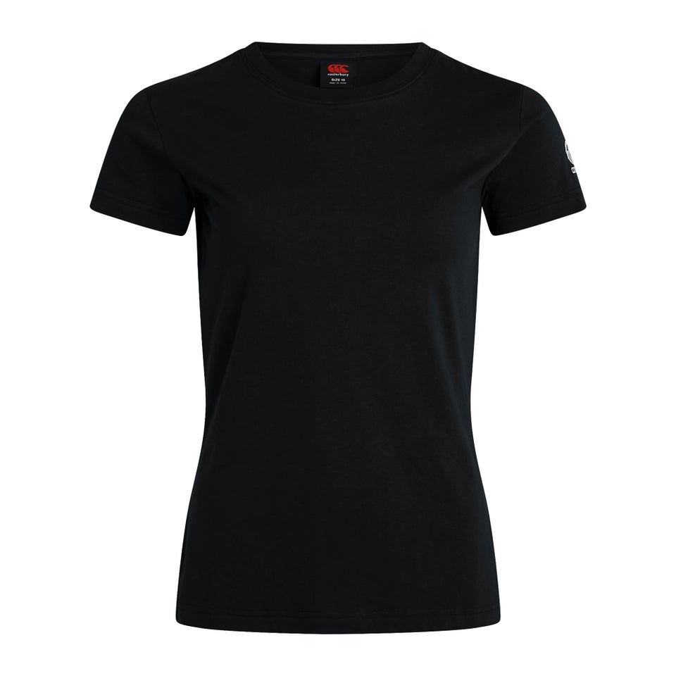 WOMENS CLUB PLAIN T-SHIRT IN BLACK