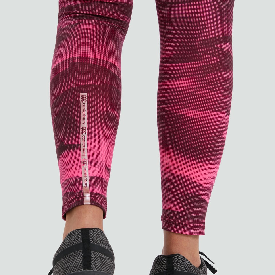 Womens Vapodri Printed Full Length Tights Pink