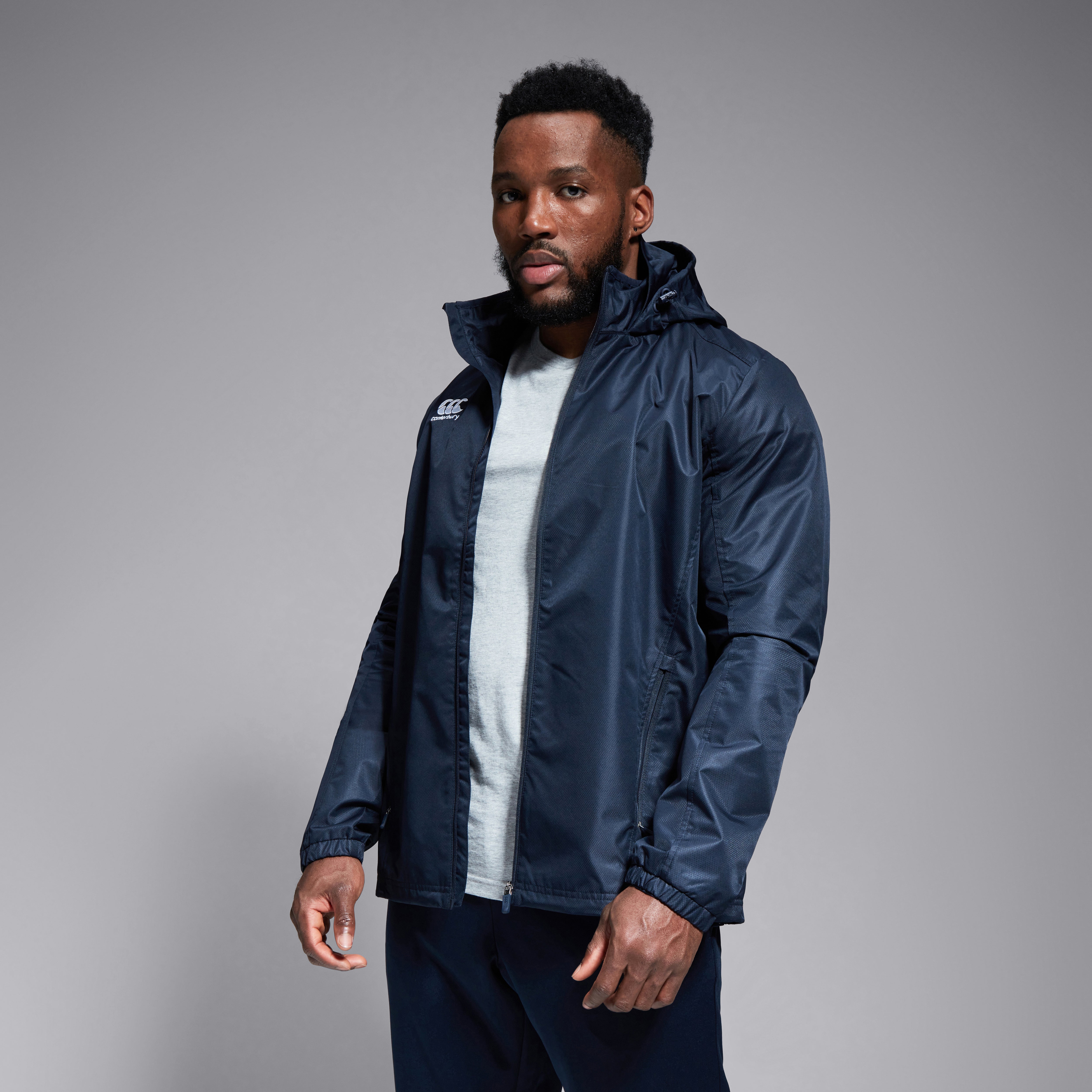 Mens Club Vaposhield Full Zip Rain Jacket Navy | Canterbury