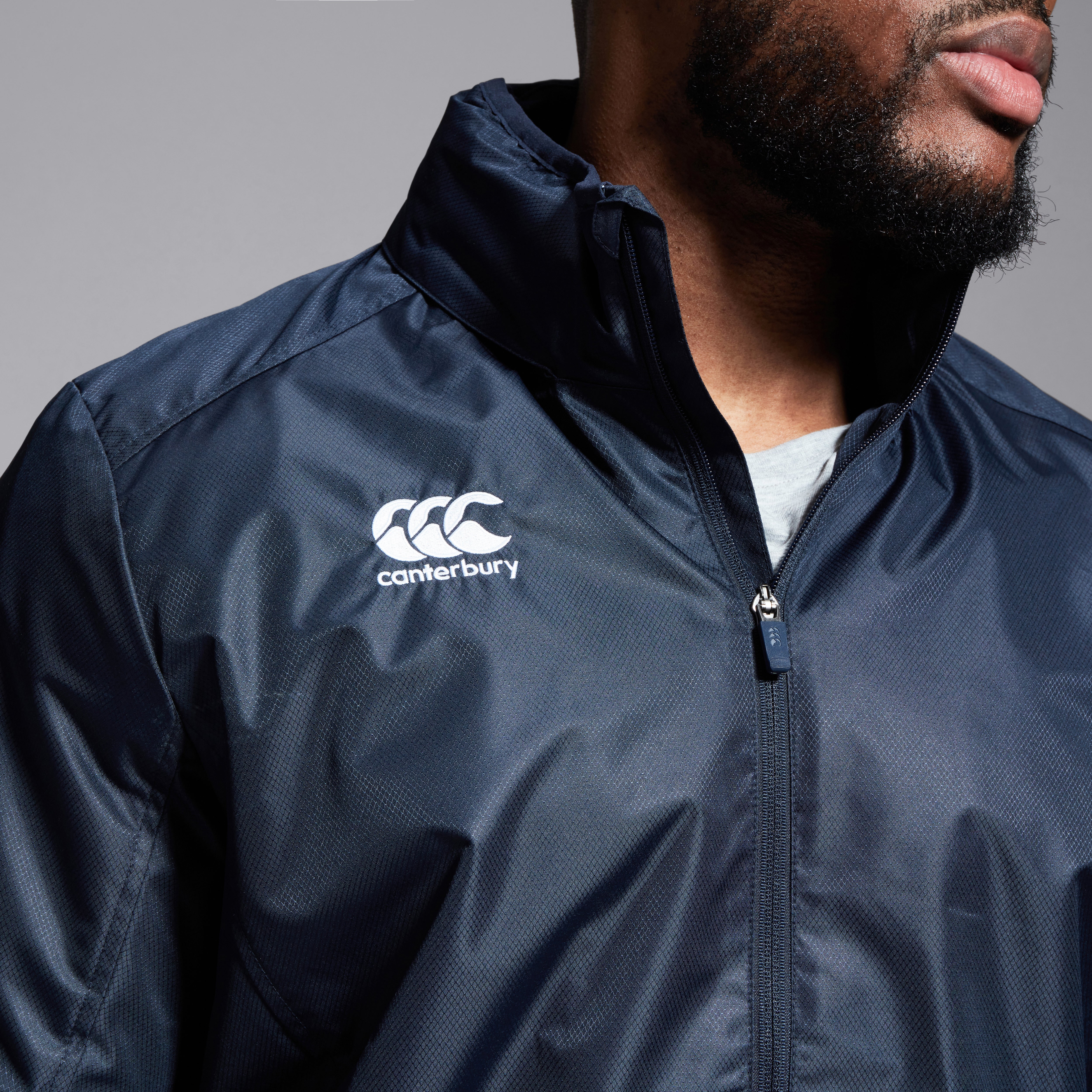 Mens Club Vaposhield Full Zip Rain Jacket Navy | Canterbury