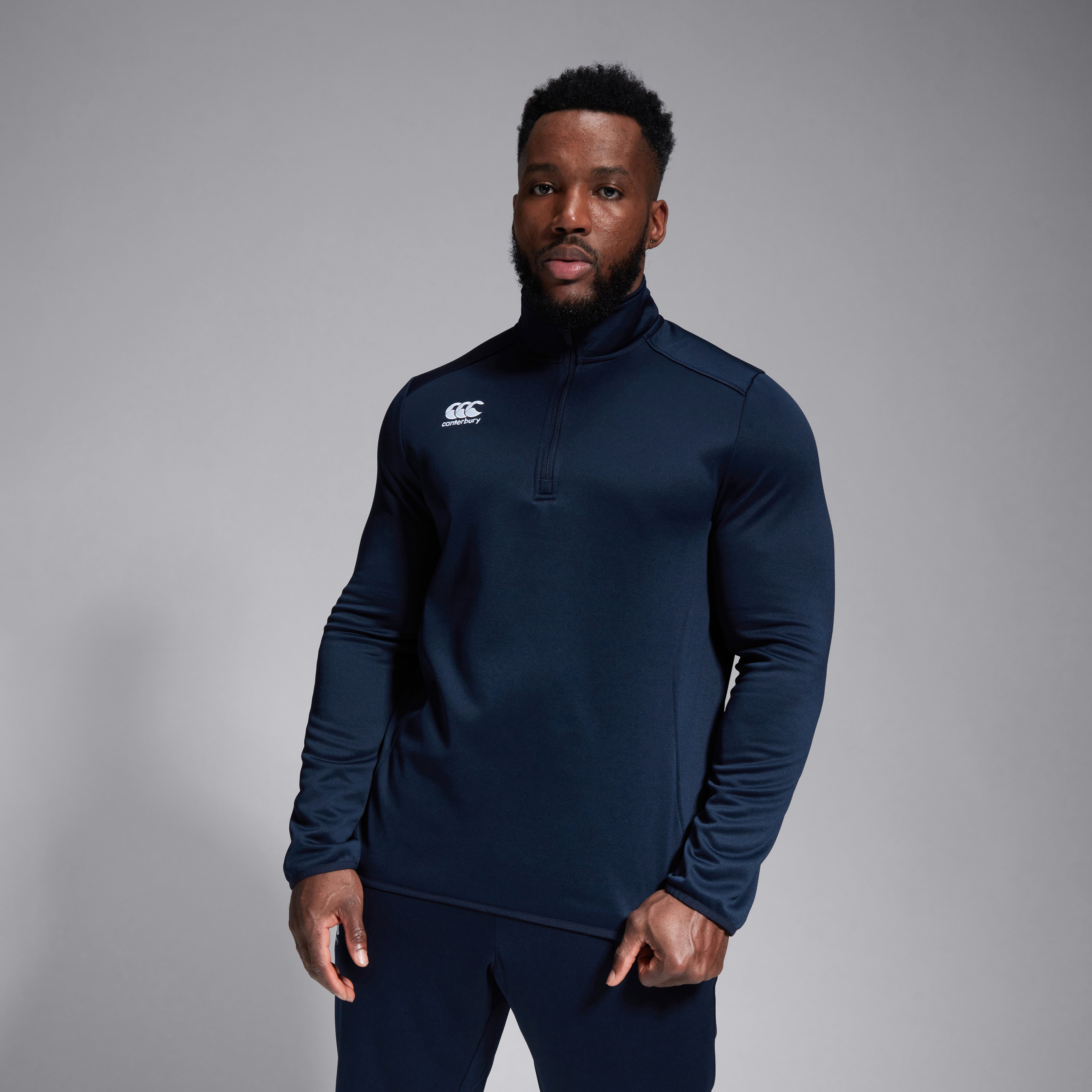 Mens Club 1/4 Zip Mid Layer Training Top Navy | Canterbury