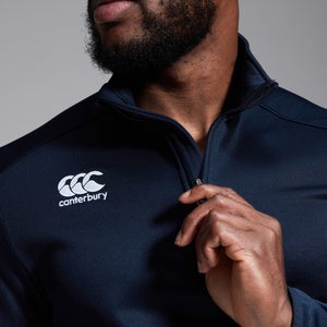 Mens Club 1/4 Zip Mid Layer Training Top Navy