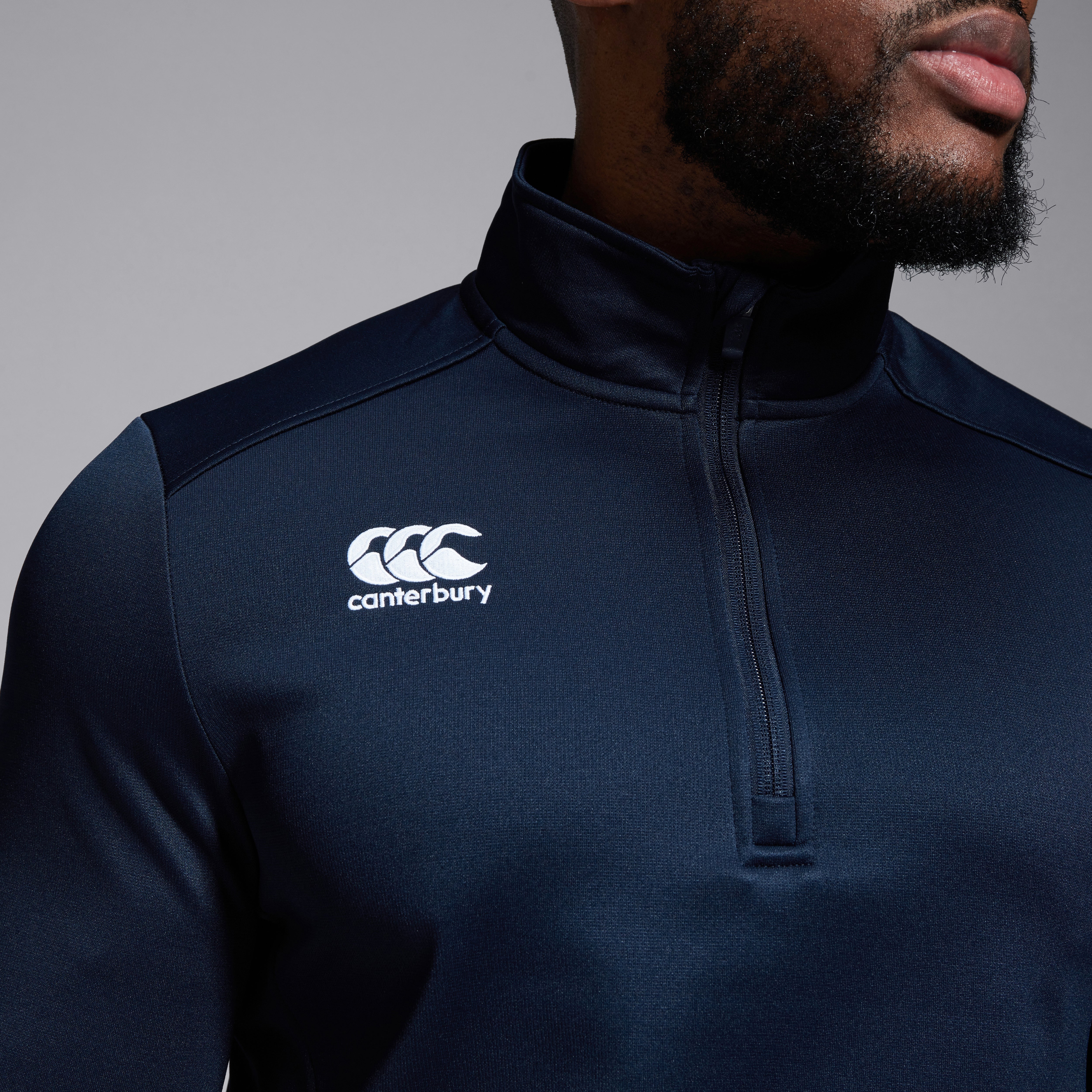 Mens Club 1/4 Zip Mid Layer Training Top Navy | Canterbury