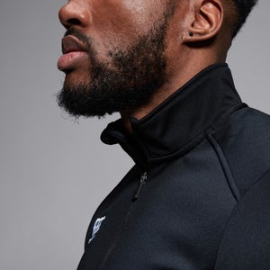 Mens Club 1/4 Zip Mid Layer Training Top Black