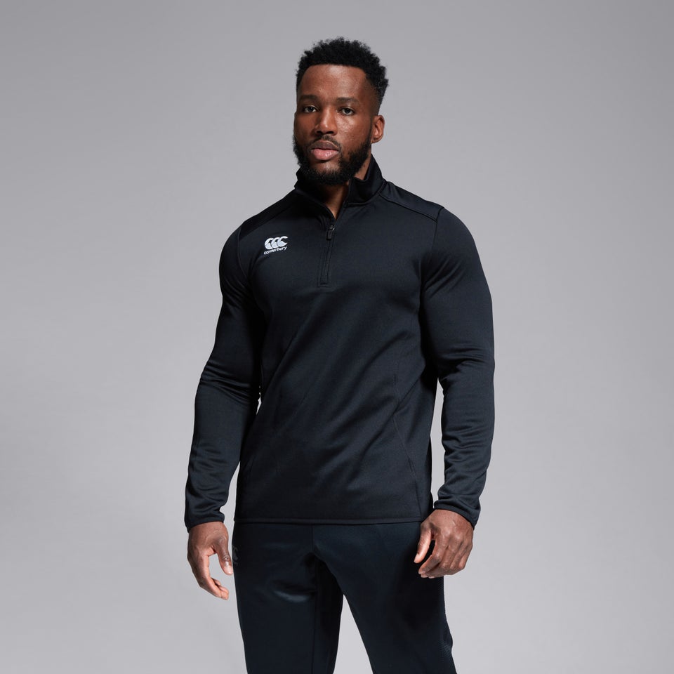 Mens Club 1/4 Zip Mid Layer Training Top Black