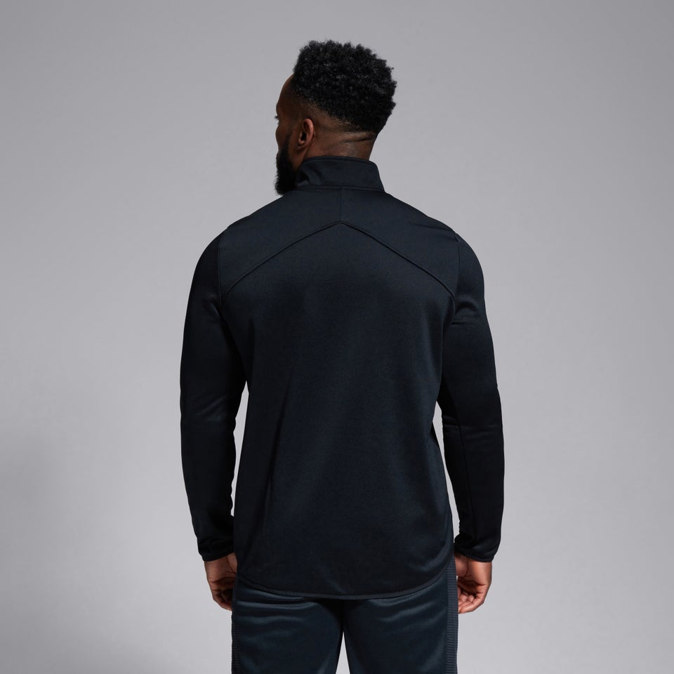 Mens Club 1/4 Zip Mid Layer Training Top Black