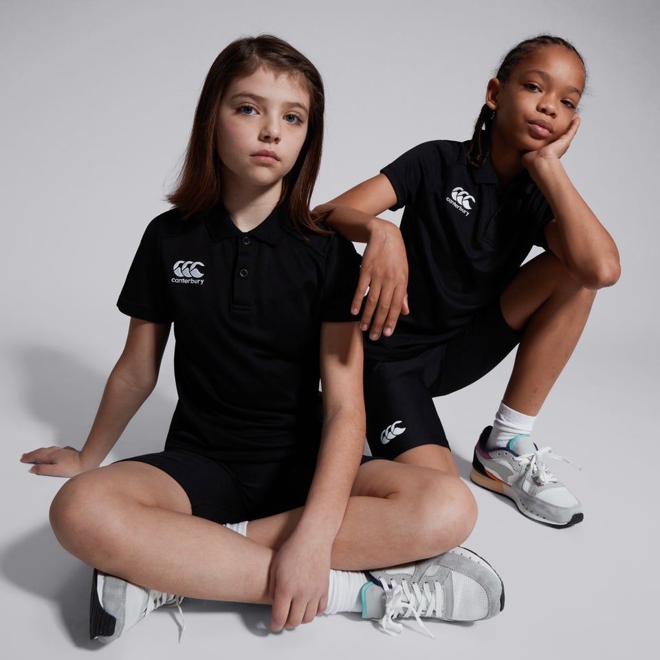 Junior Unisex Club Dry Polo Shirt Black