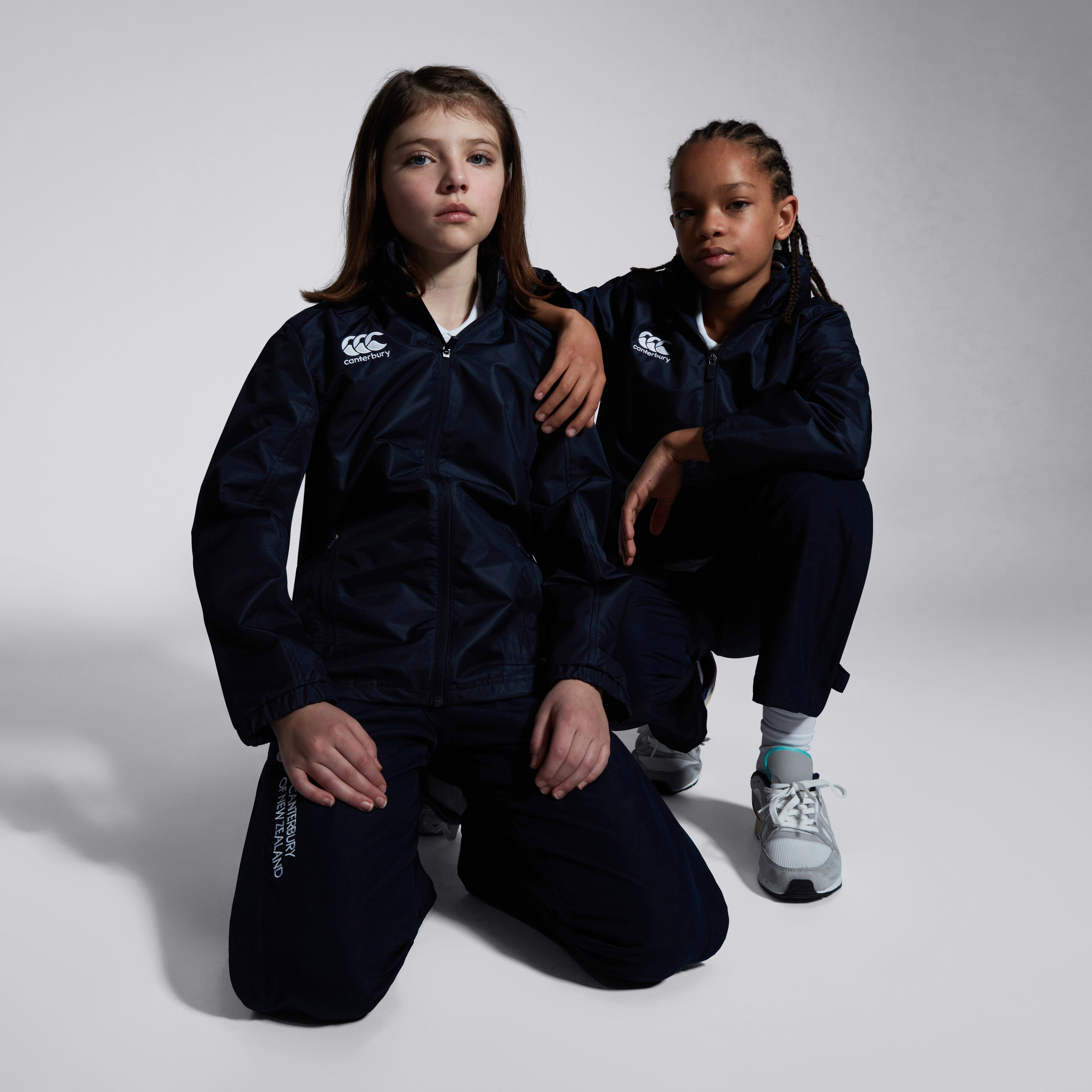 Junior Unisex Club Vaposhield Full Zip Rain Jacket Navy | Canterbury