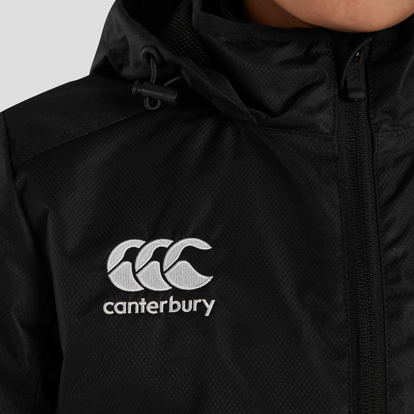 Junior Unisex Club Vaposhield Full Zip Rain Jacket Black | Canterbury
