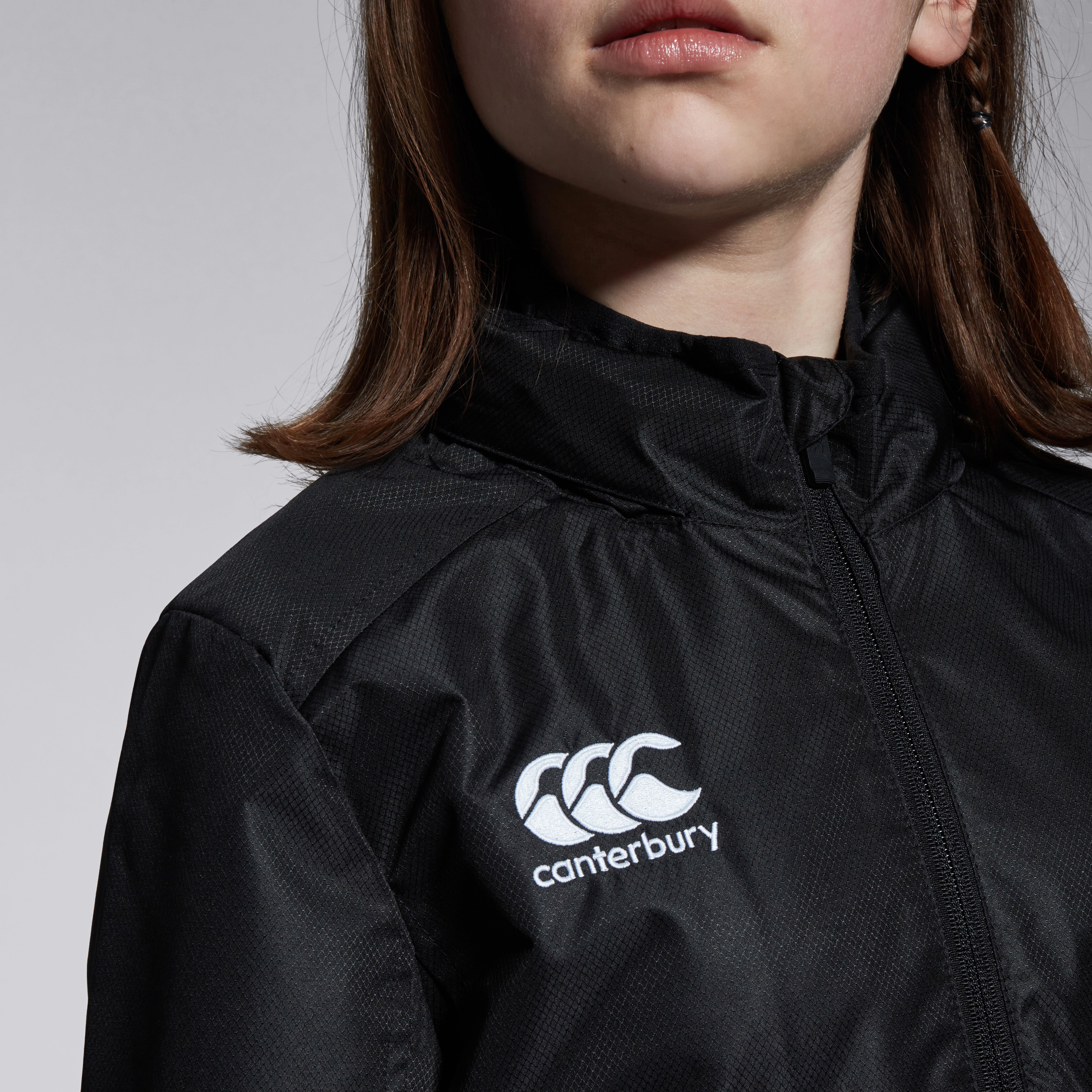Junior Unisex Club Vaposhield Full Zip Rain Jacket Black | Canterbury