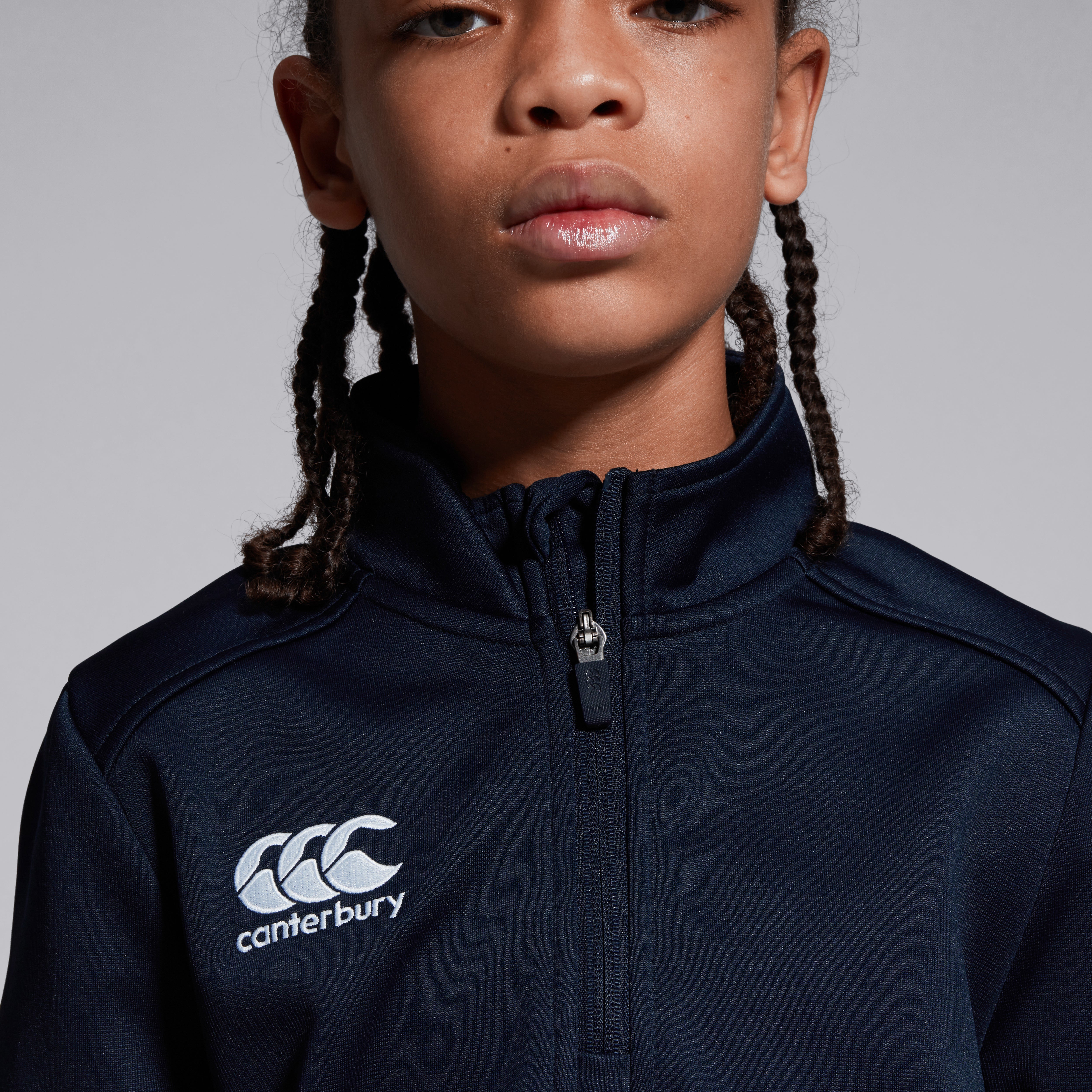 Junior Unisex Club 1/4 Zip Midlayer Training Top Navy | Canterbury