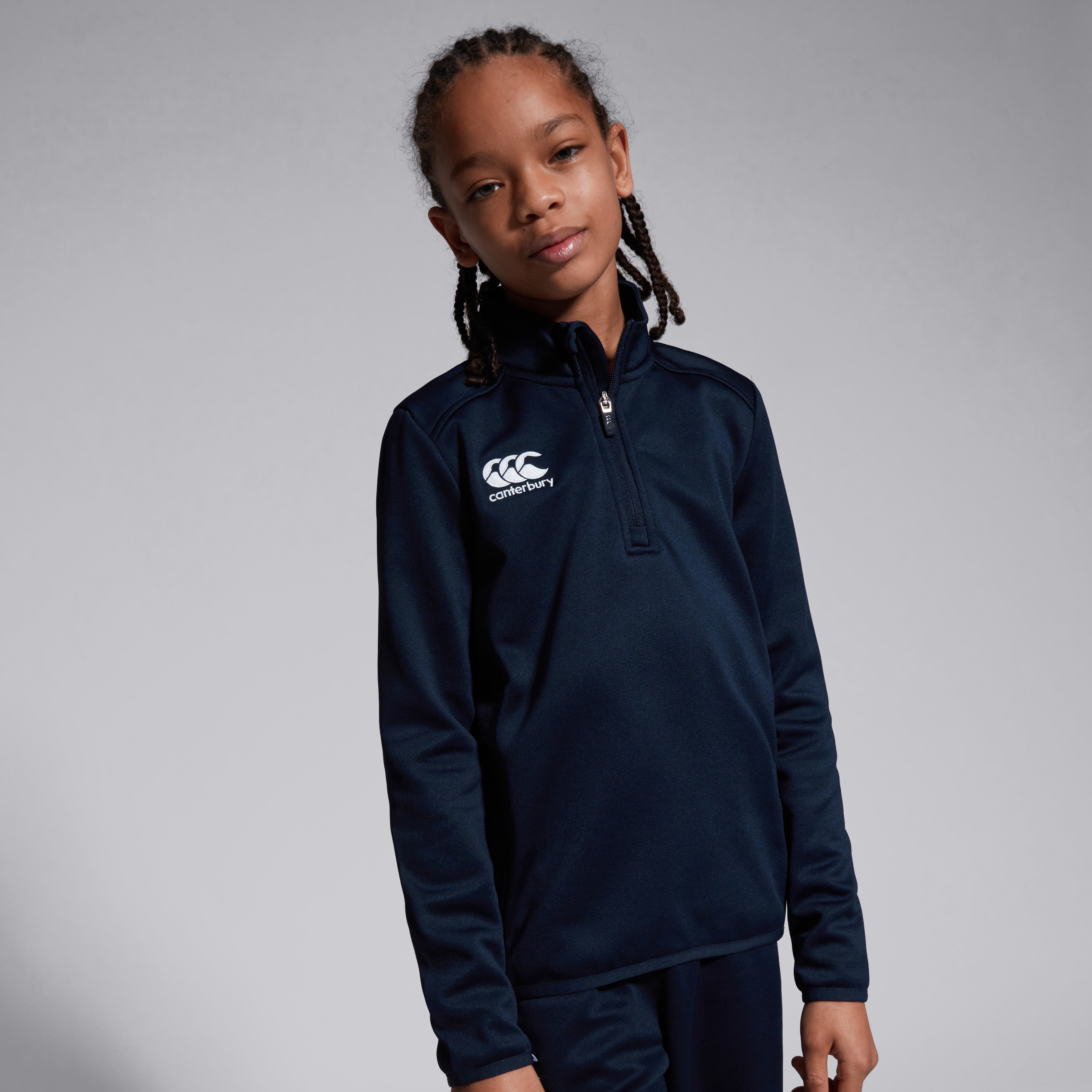 Junior Unisex Club 1/4 Zip Midlayer Training Top Navy | Canterbury