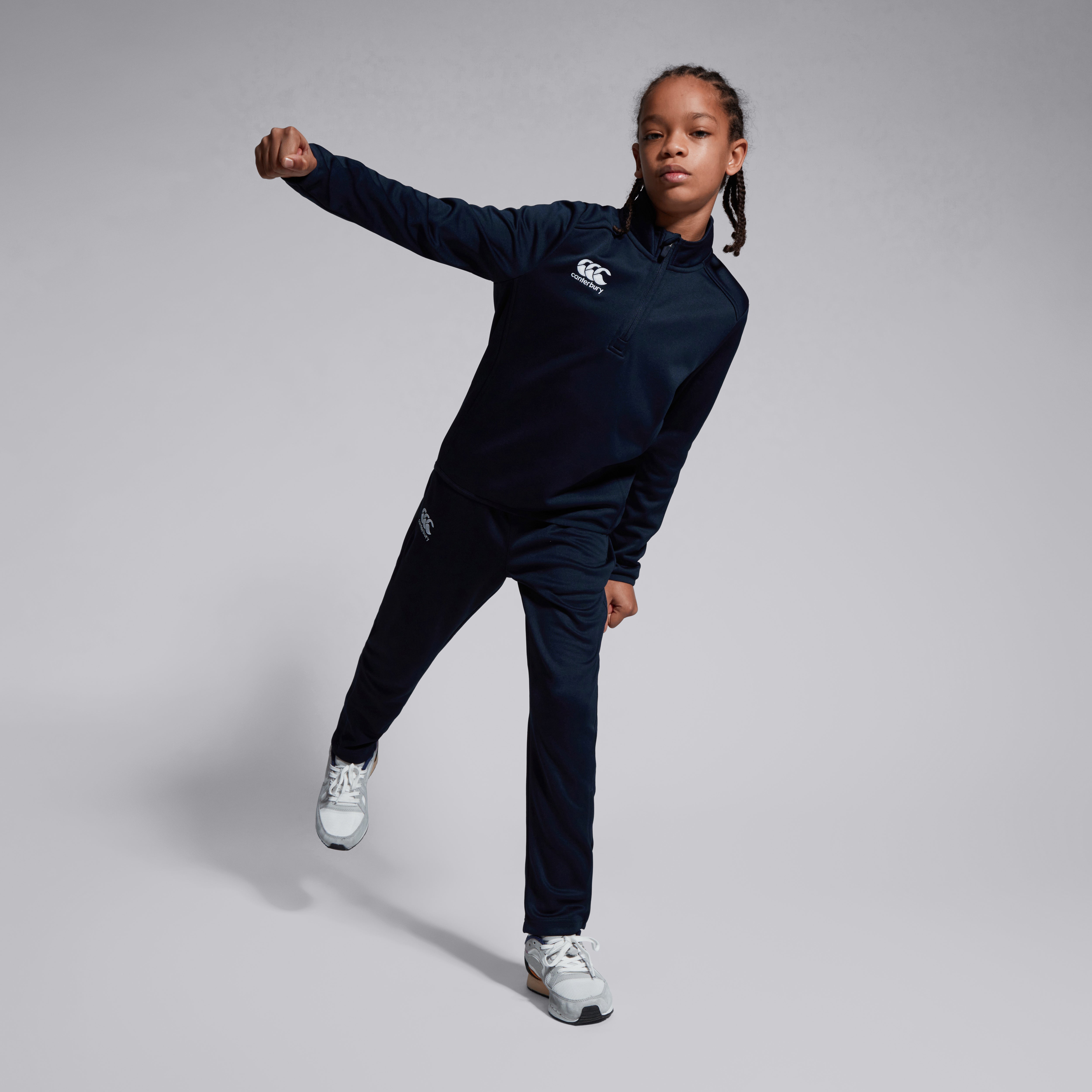 Junior Unisex Club 1/4 Zip Midlayer Training Top Navy | Canterbury