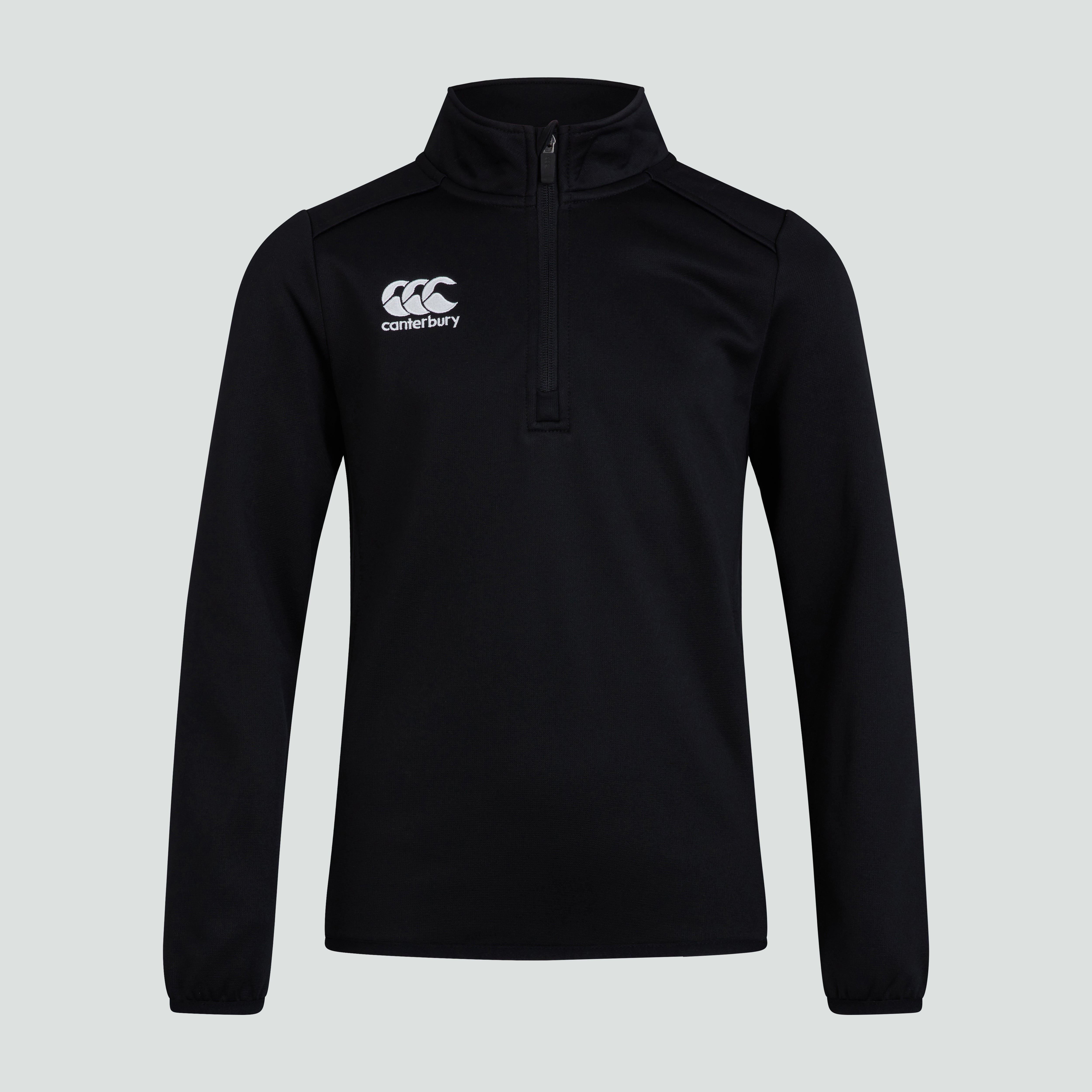Junior Unisex Club 1/4 Zip Midlayer Training Top Black | Canterbury