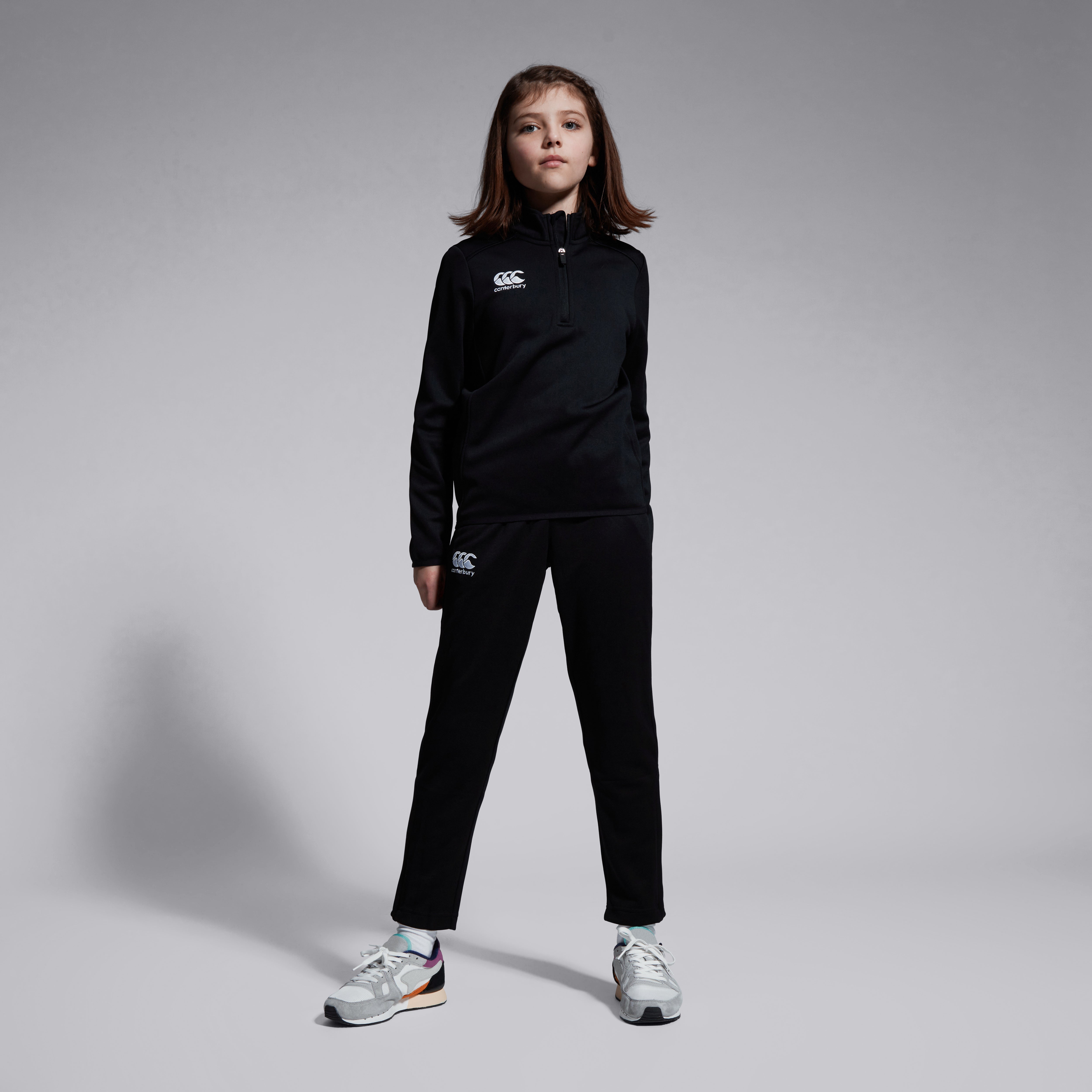 アンブロ　イングランド代表　1/4 Zip Midlayer Top Junior Unisex Club 1/4 Zip Midlayer Training Top Black | Canterbury