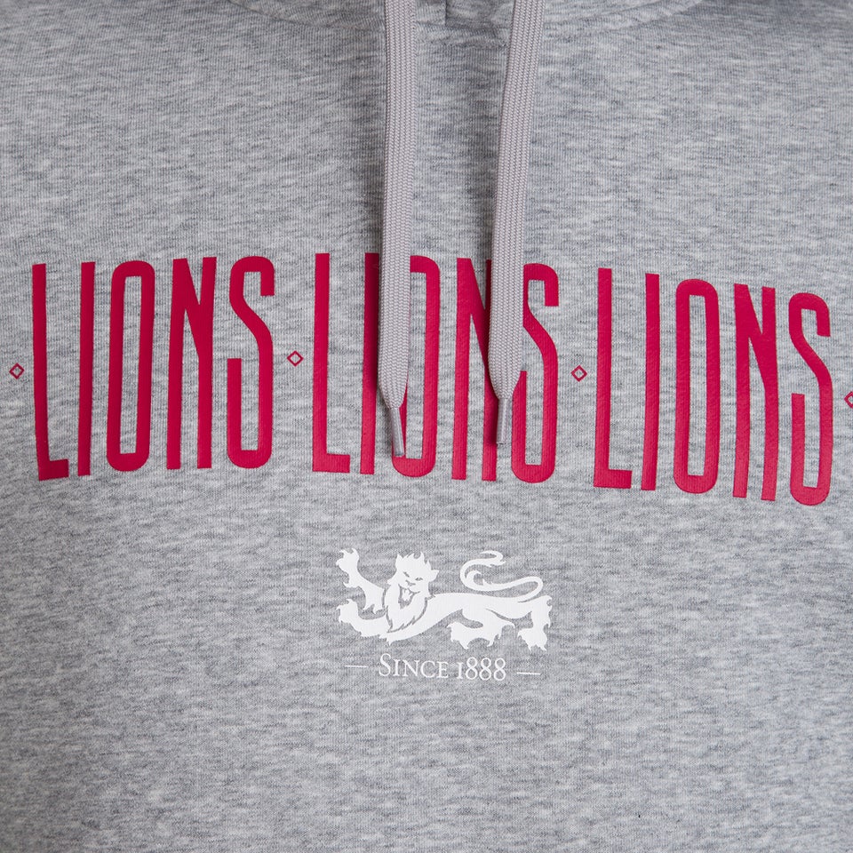Mens British & Irish Lions Graphic Hoody Grey