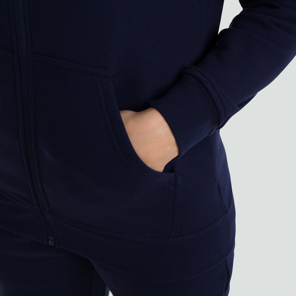 Womens Zip Thru Fleece Hoody Navy