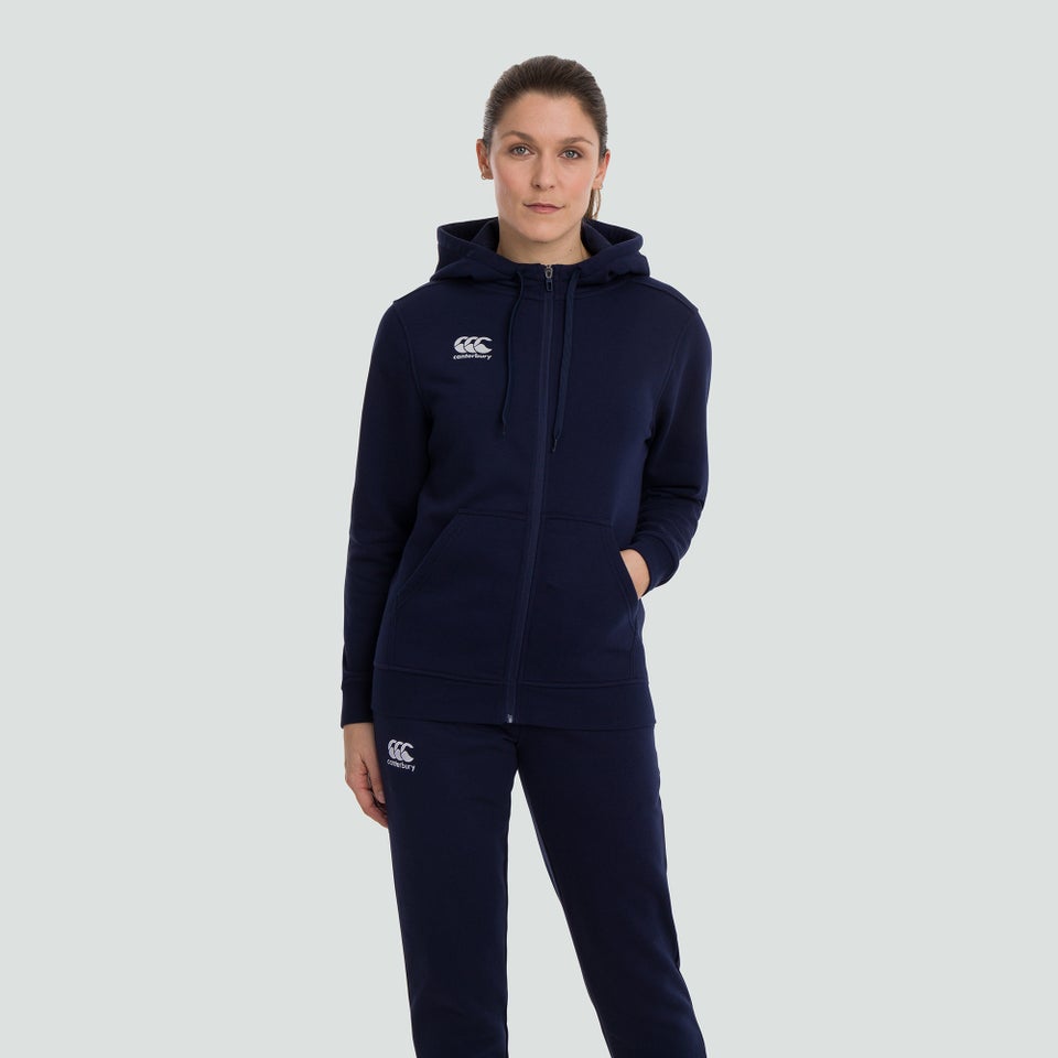 Womens Zip Thru Fleece Hoody Navy