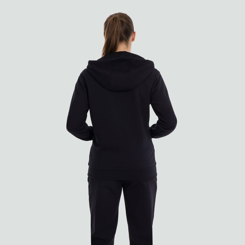 Womens Zip Thru Fleece Hoody Black