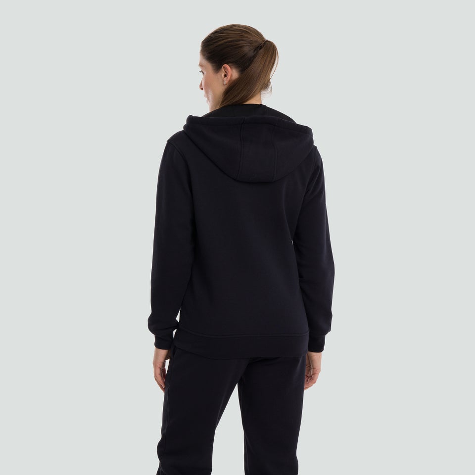 Womens Zip Thru Fleece Hoody Black