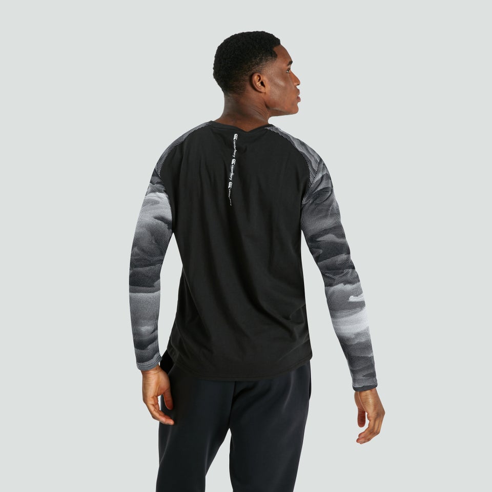 Mens Vapodri Long Sleeved Graphic Training Tee Black