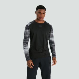 MENS VAPODRI LONG SLEEVED GRAPHIC TRAINING TEE BLACK - XS