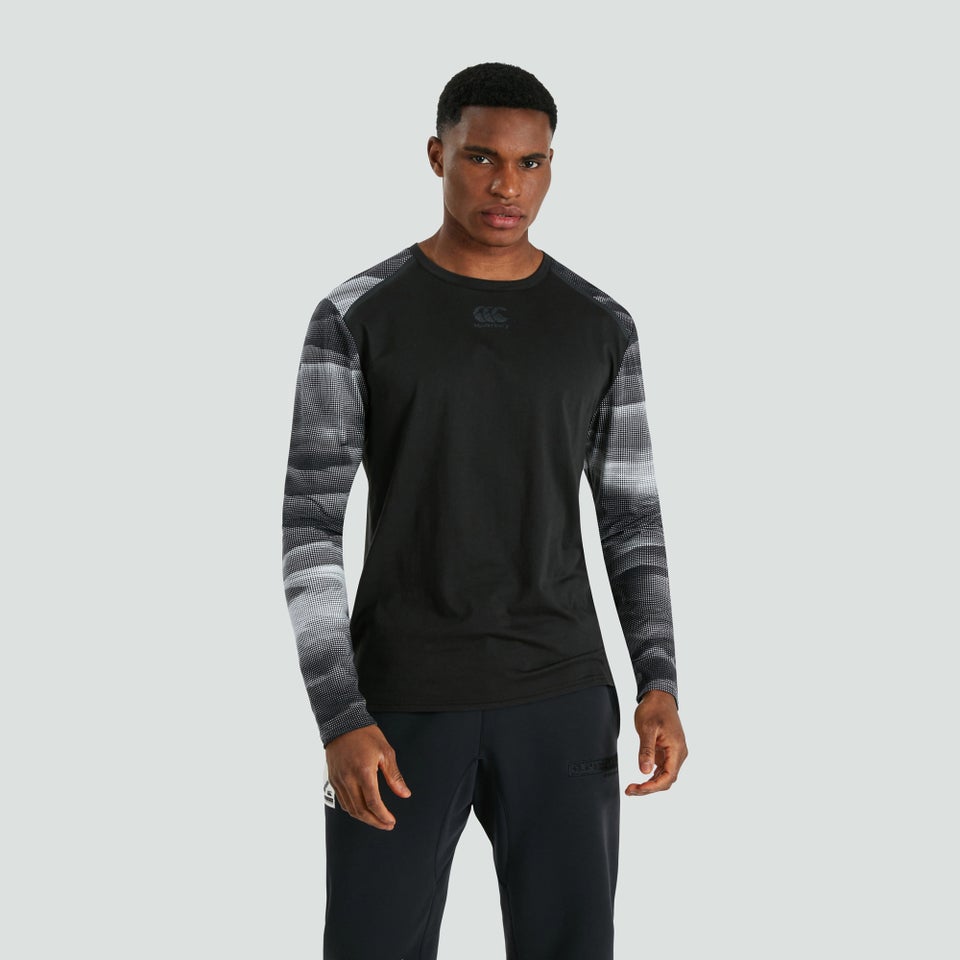 Mens Vapodri Long Sleeved Graphic Training Tee Black