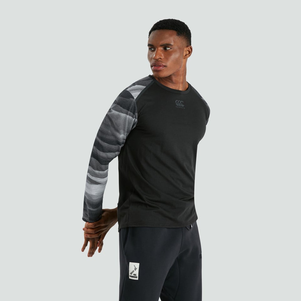 Mens Vapodri Long Sleeved Graphic Training Tee Black