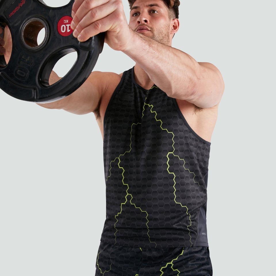 Mens Vapodri Graphic Training Singlet Blue