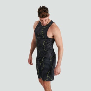 Mens Vapodri Graphic Training Singlet Blue
