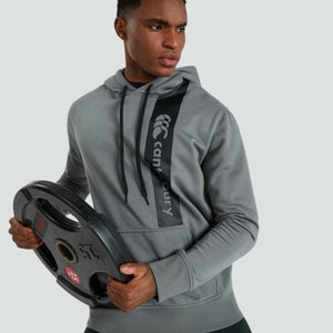 Mens Overhead Fleece Hoody Grey