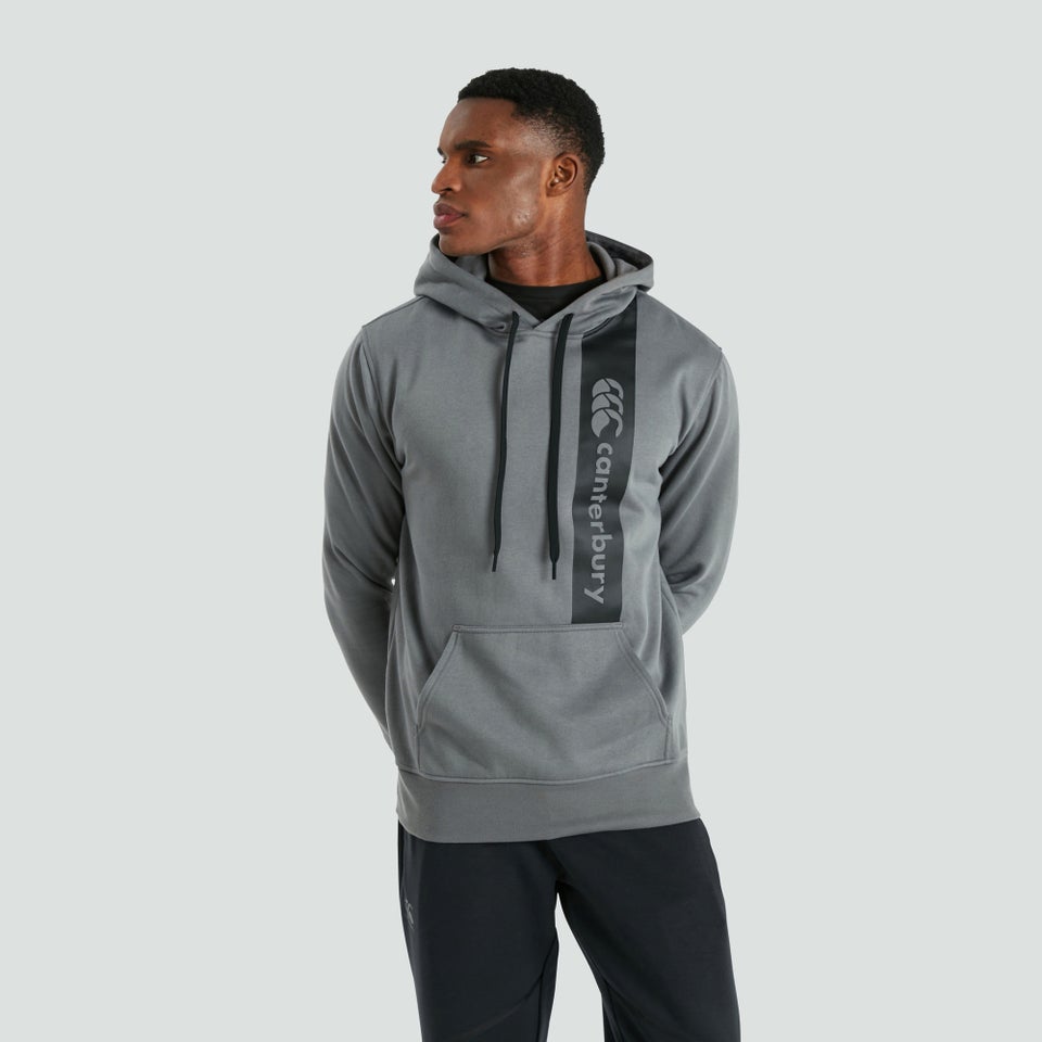 Mens Overhead Fleece Hoody Grey