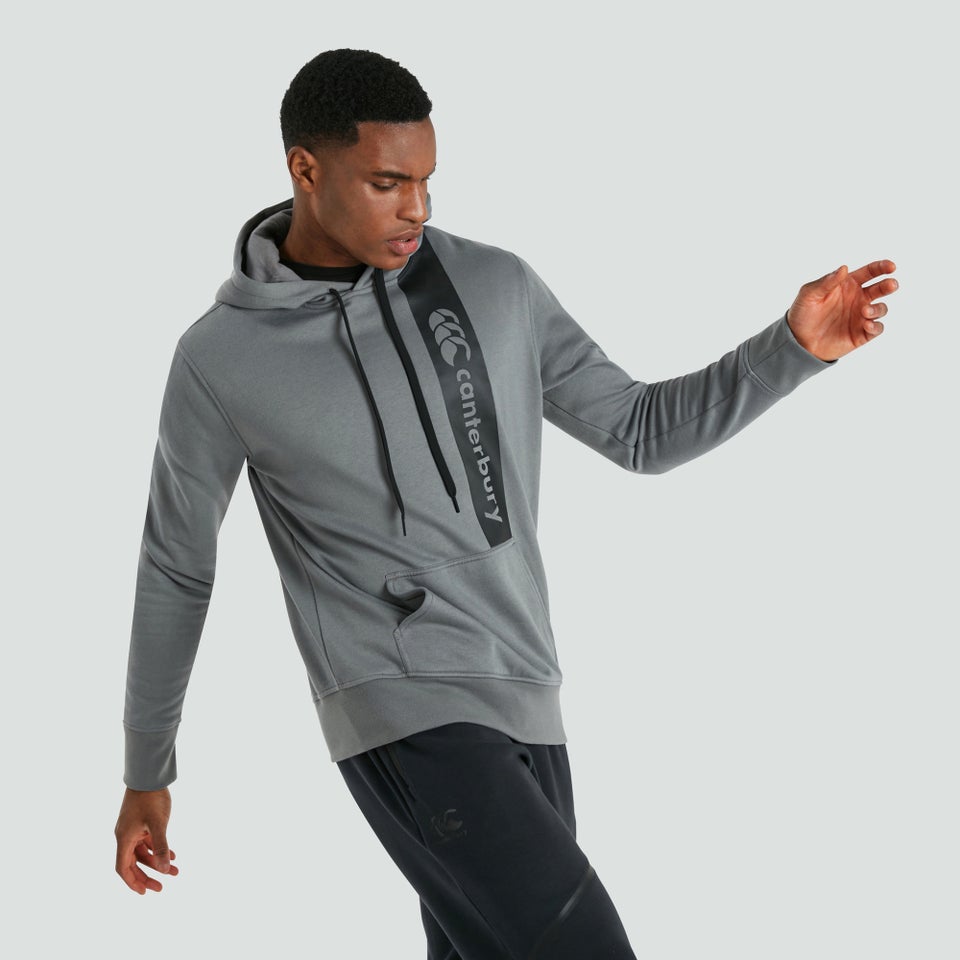 Mens Overhead Fleece Hoody Grey