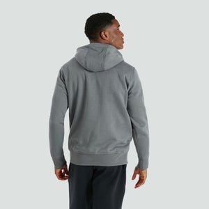 Mens Overhead Fleece Hoody Grey