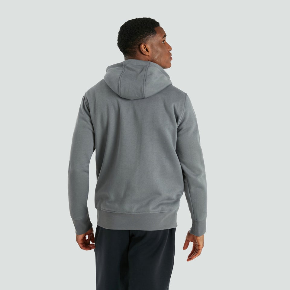 Mens Overhead Fleece Hoody Grey