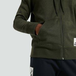 Mens Zip Thru Fleece Hoody Green