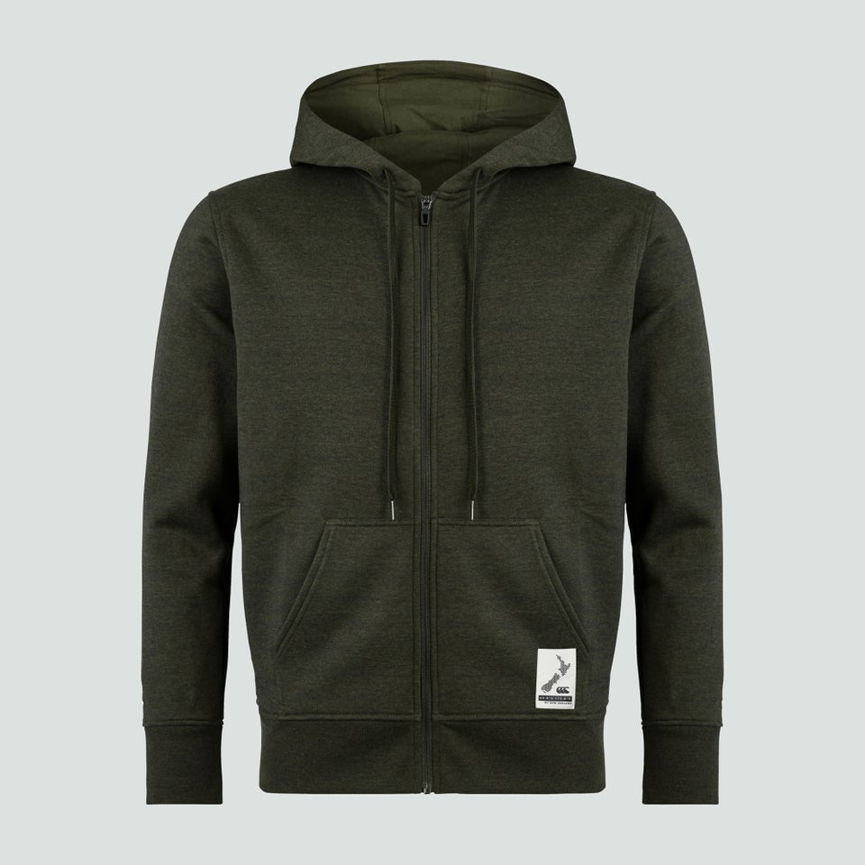 Mens Zip Thru Fleece Hoody Green